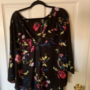 Zipper georgette style blouse; floral pattern from torrid